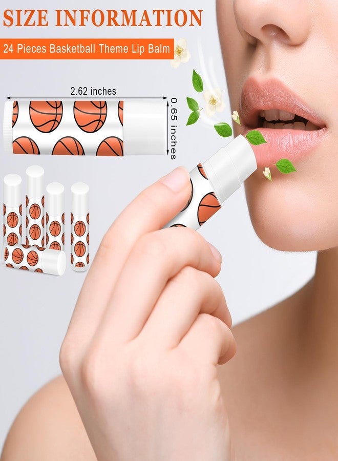 Heigble 24 Pcs Basketball Lip Balm Bulk for Team Gifts Sports Moisturizing Jasmine Taste Lipstick Basketball Party Favors for Women Players Sports Teachers Fans Birthday Party Supplies - Image 2
